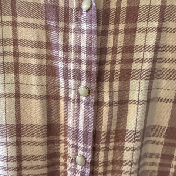 JACHS Girlfriend Plaid Button Down Shirt - Pink and White - Picture 4 of 9